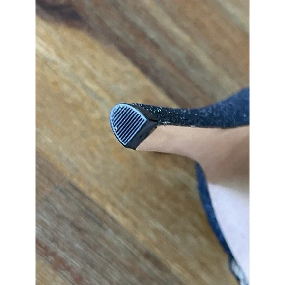 Vero Curio Heels Shoes Black Lace Floral Beaded High 4.5" Womens 10M Rhinestone - Picture 10 of 14